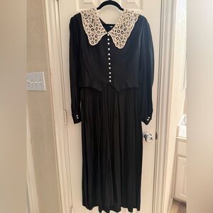 Vintage Plaza South Lace Collared Dress